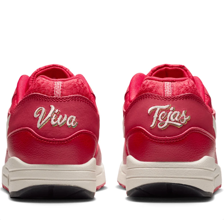 Nike Air Max Sneakers - Red & Cream with Viva Tejas Details