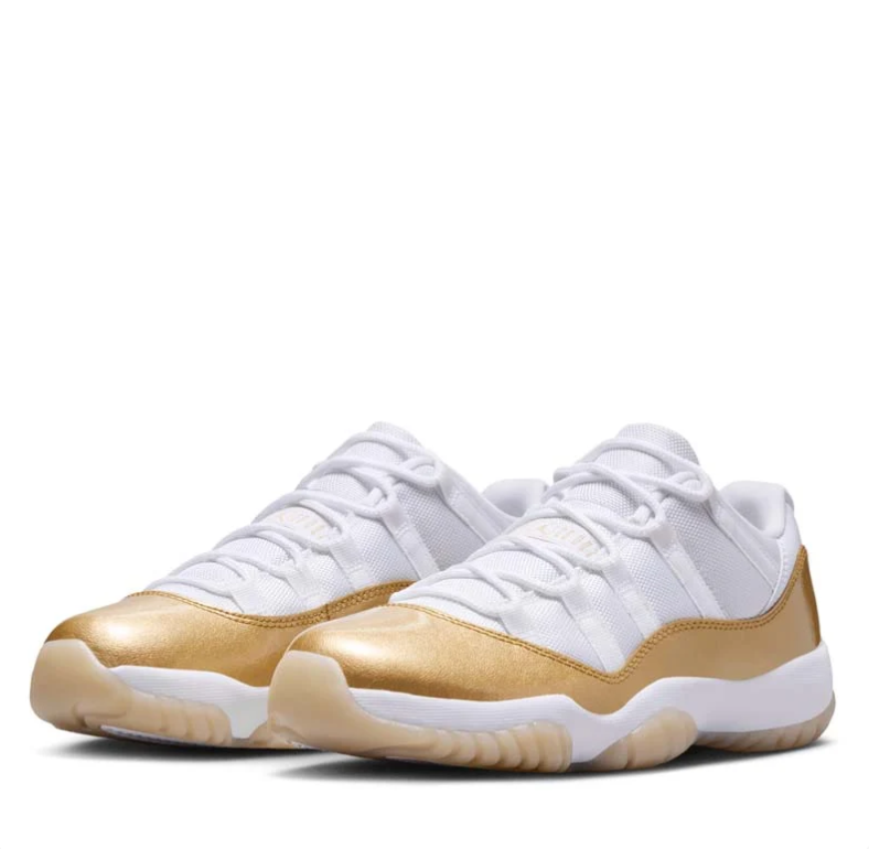 Air Jordan Low-Top Sneakers - White & Metallic Gold