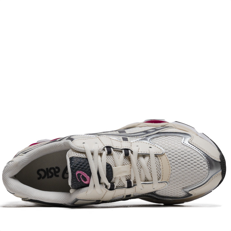 ASICS Low-Top Sneakers - Cream & Silver with Pink Accents