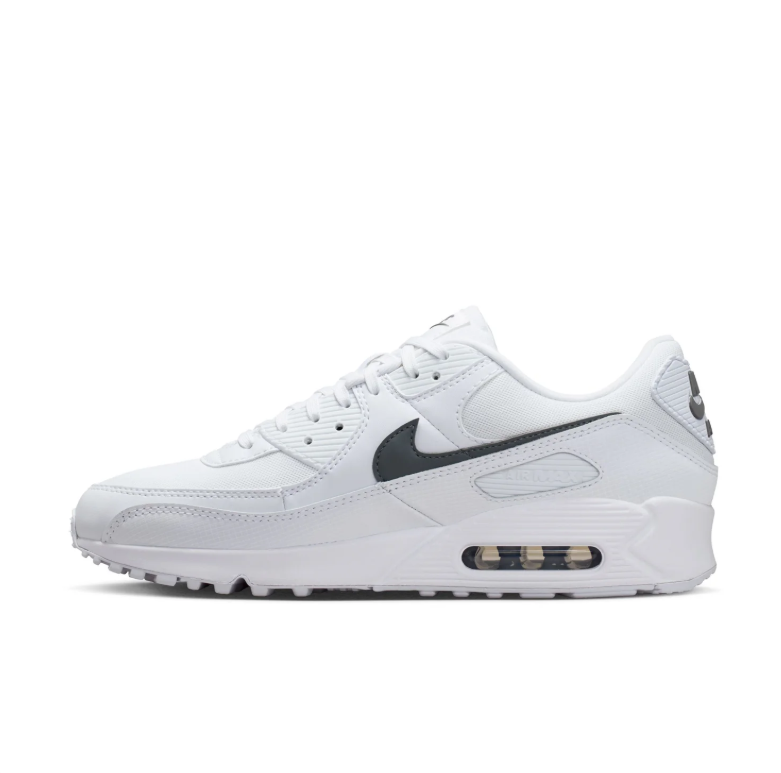 Nike Air Max Sneakers - White with Dark Gray Swoosh