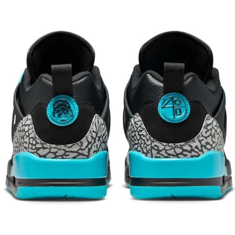 Air Jordan Sneakers - Black & Turquoise with Elephant-Print Trim