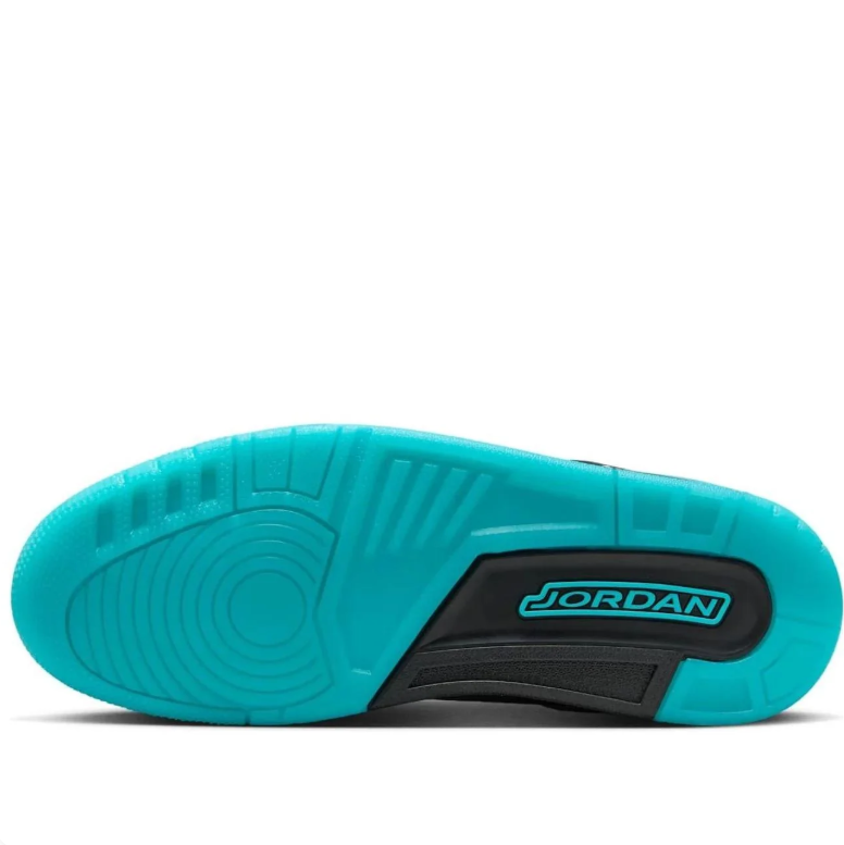 Air Jordan Sneakers - Black & Turquoise with Elephant-Print Trim