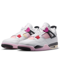 Air Jordan Sneakers - Light Gray with Pink & Yellow Gradient Details