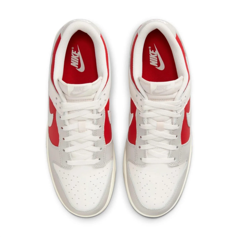 Nike Low-Top Sneakers - Light Gray & White with Red Panels