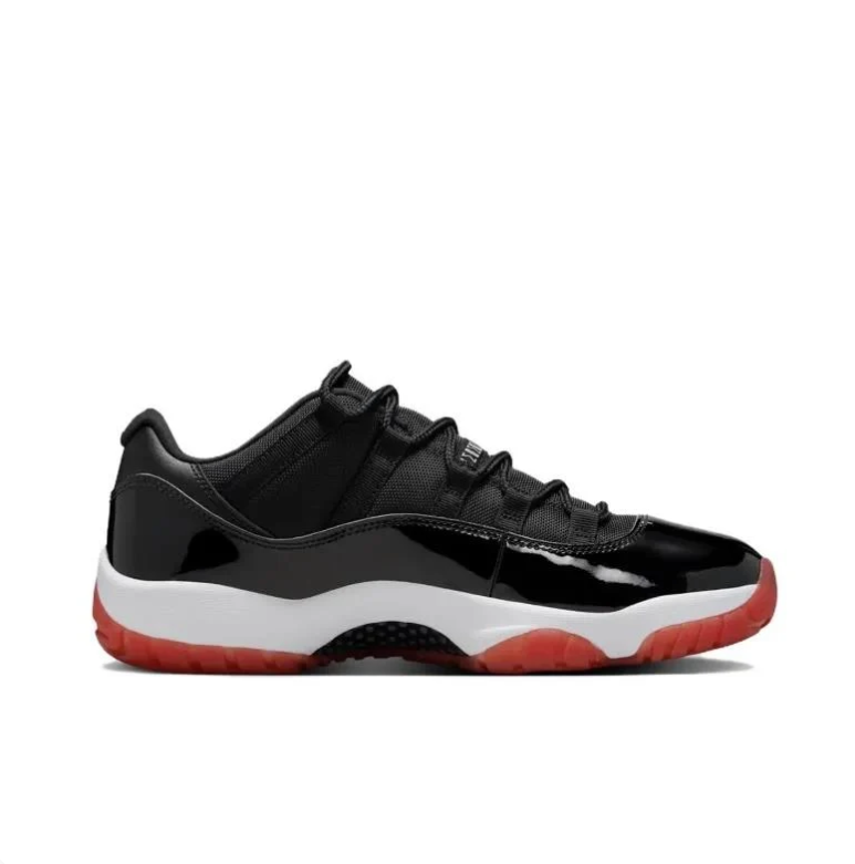 Air Jordan Low-Top Sneakers - Glossy Black, White & Red