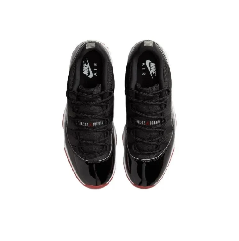 Air Jordan Low-Top Sneakers - Glossy Black, White & Red