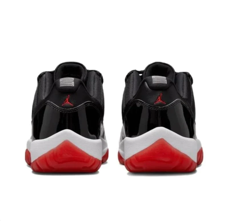 Air Jordan Low-Top Sneakers - Glossy Black, White & Red