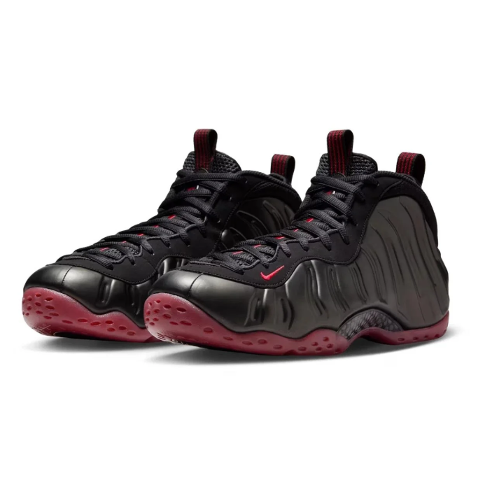 Nike Sneakers - Black with Red Accents & Burgundy Outsole