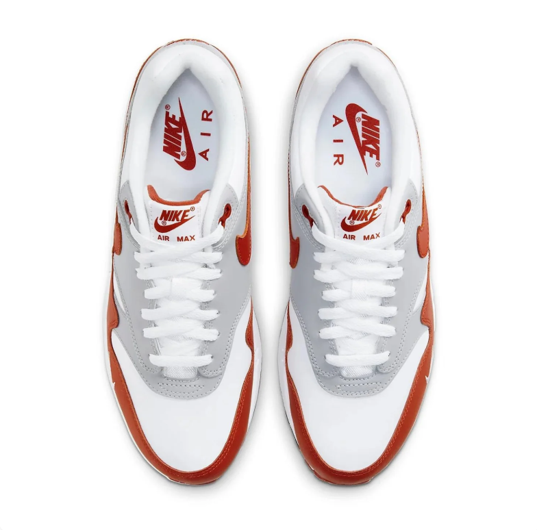 Nike Air Max Sneakers - White, Light Gray & Brick Red