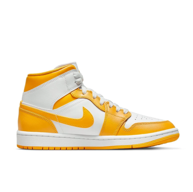 Air Jordan Mid-Top Sneakers - Golden Yellow & White