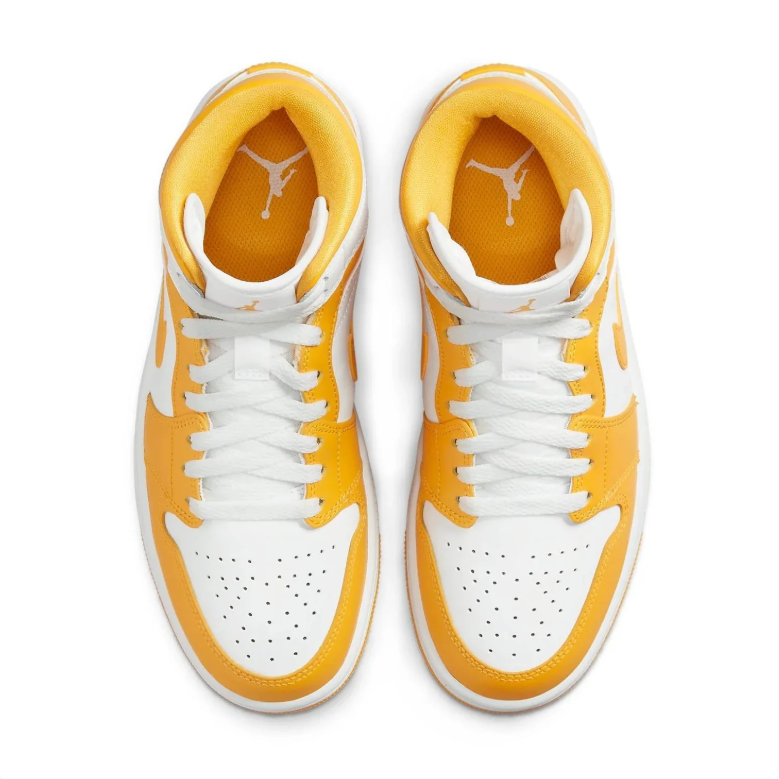 Air Jordan Mid-Top Sneakers - Golden Yellow & White