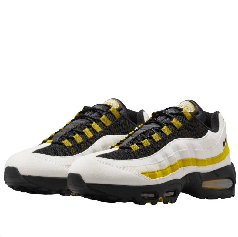Nike Air Max Sneakers - Black & White with Yellow Accents