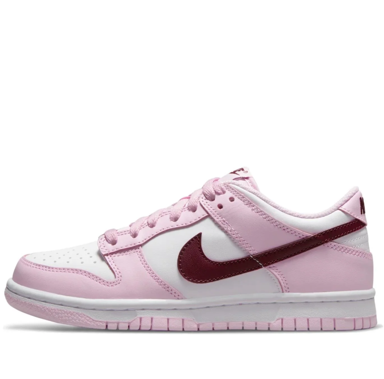 Nike Low-Top Sneakers - Pink & White with Burgundy Swoosh