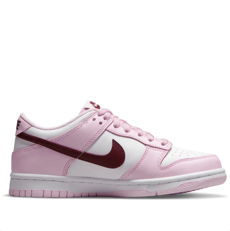 Nike Low-Top Sneakers - Pink & White with Burgundy Swoosh