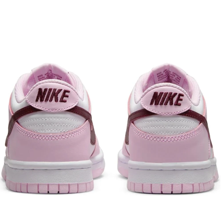 Nike Low-Top Sneakers - Pink & White with Burgundy Swoosh