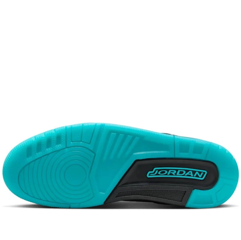 Air Jordan Sneakers - Black & Turquoise with Elephant-Print Details