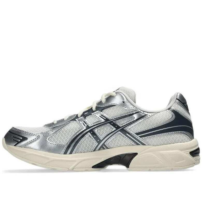 ASICS Low-Top Sneakers - Silver & White with Cream Sole