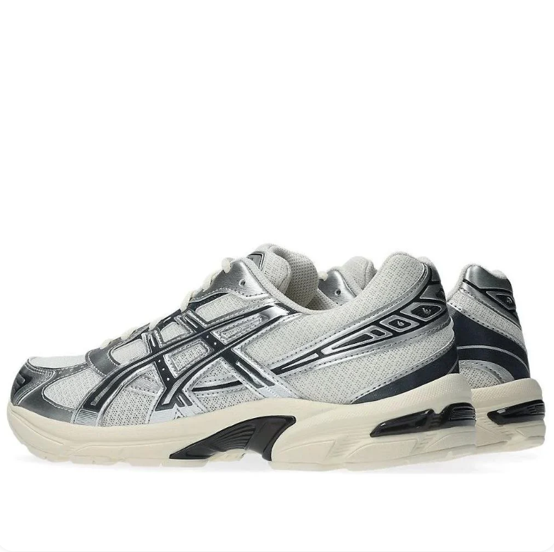 ASICS Low-Top Sneakers - Silver & White with Cream Sole