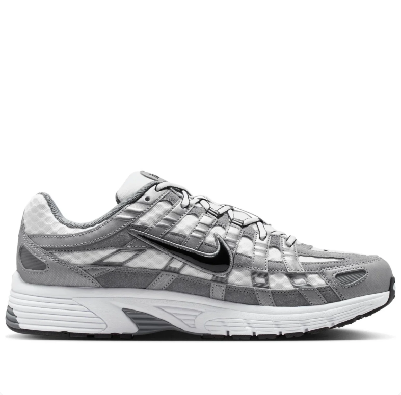 Nike P-6000 Sneakers - Gray & White with Black Swoosh