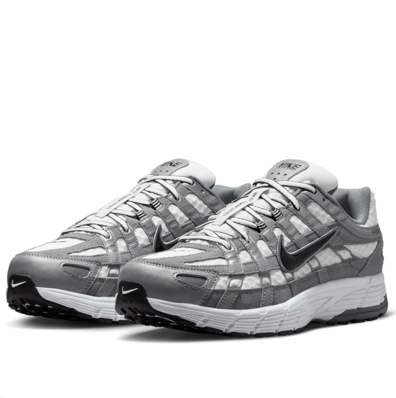 Nike P-6000 Sneakers - Gray & White with Black Swoosh