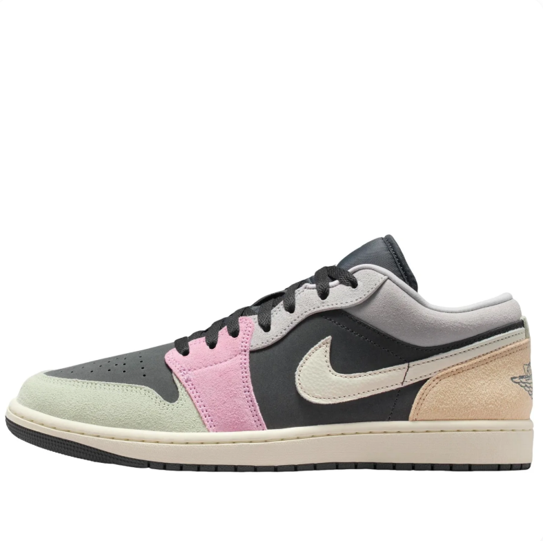 Air Jordan Low-Top Sneakers - Charcoal & Pastel Colorblock