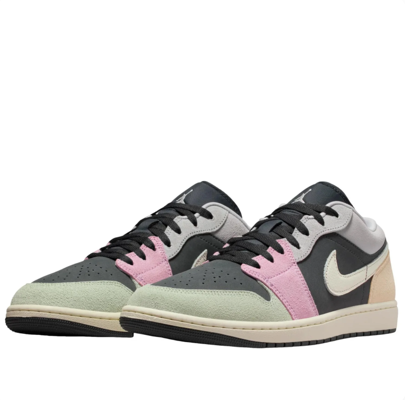 Air Jordan Low-Top Sneakers - Charcoal & Pastel Colorblock