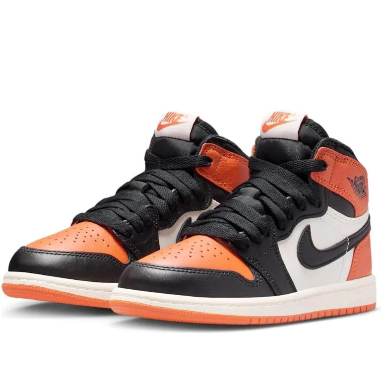 Air Jordan High-Top Sneakers - Orange, Black & Sail