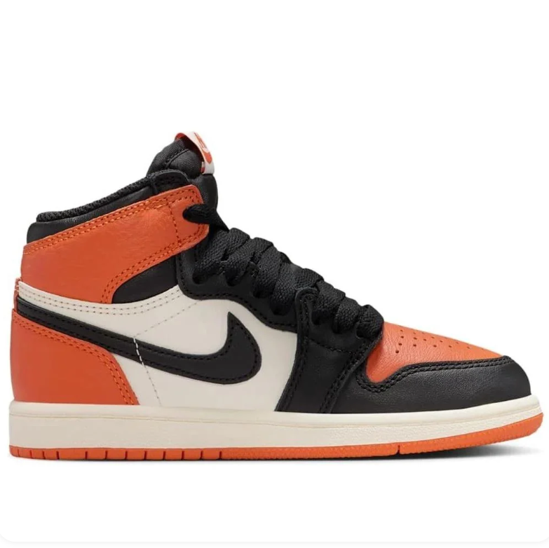 Air Jordan High-Top Sneakers - Orange, Black & Sail