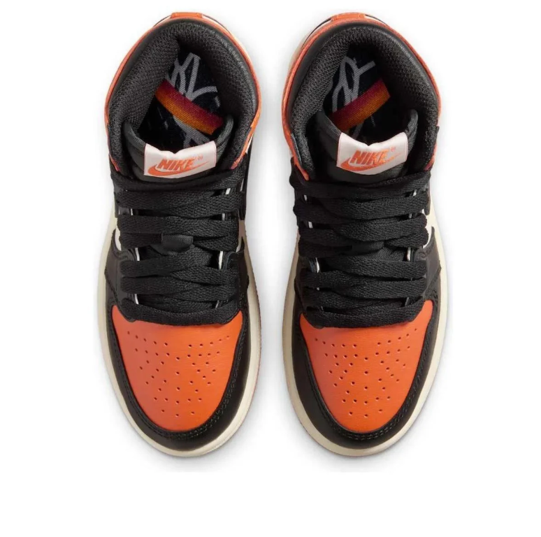 Air Jordan High-Top Sneakers - Orange, Black & Sail