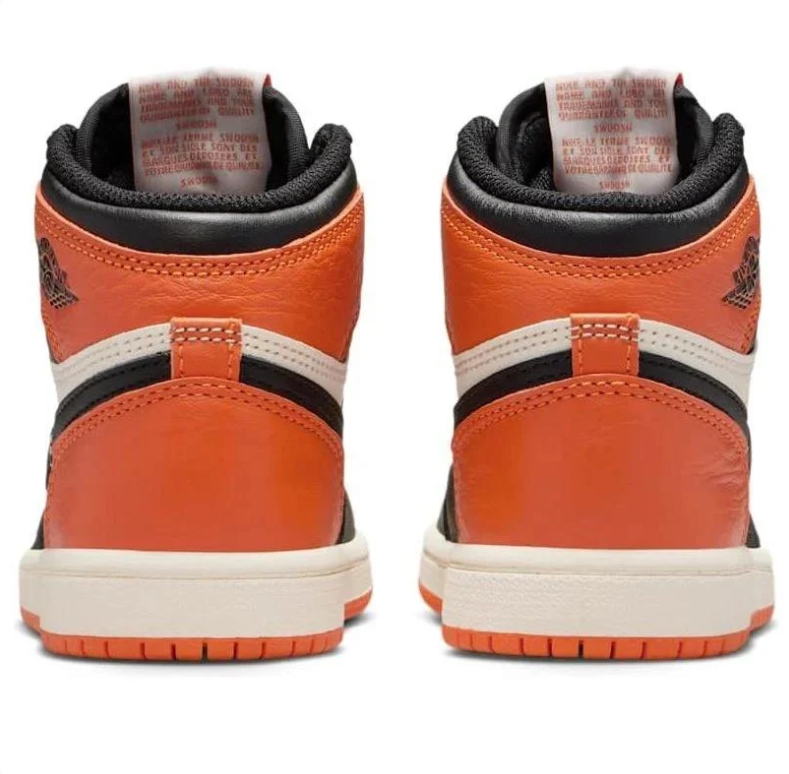 Air Jordan High-Top Sneakers - Orange, Black & Sail