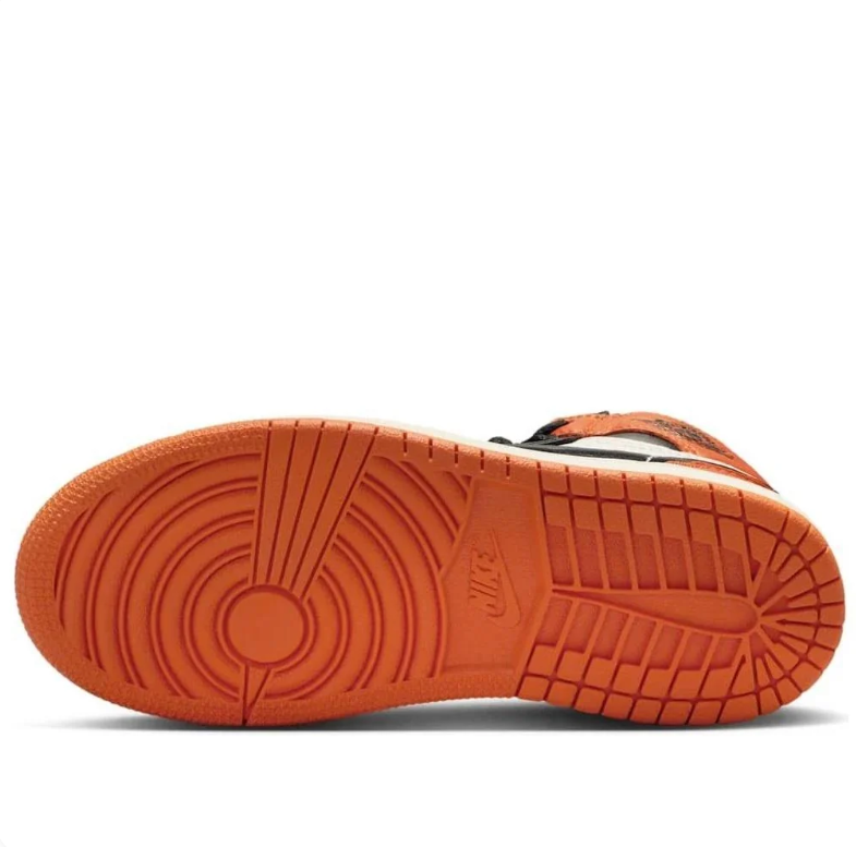 Air Jordan High-Top Sneakers - Orange, Black & Sail