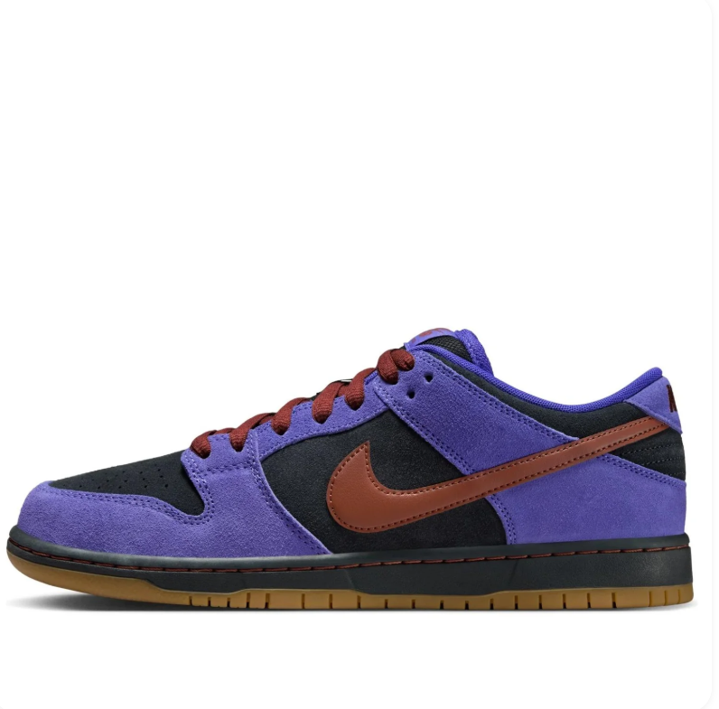 Nike Low-Top Sneakers - Purple & Black with Reddish-Brown Swoosh