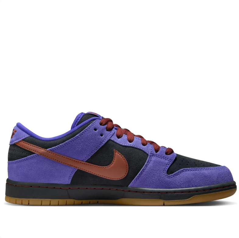 Nike Low-Top Sneakers - Purple & Black with Reddish-Brown Swoosh
