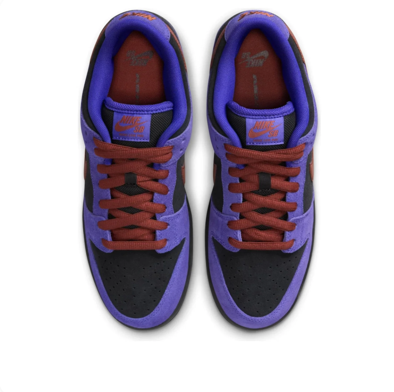 Nike Low-Top Sneakers - Purple & Black with Reddish-Brown Swoosh