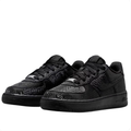 Nike Low-Top Sneakers - Black Snakeskin-Pattern with 8 & 24 Heel Details