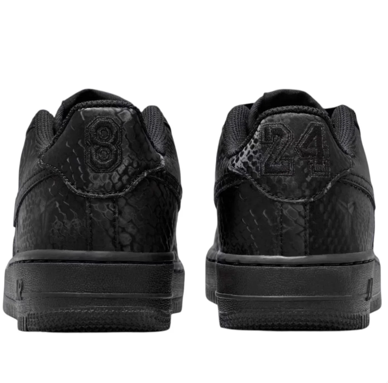 Nike Low-Top Sneakers - Black Snakeskin-Pattern with 8 & 24 Heel Details