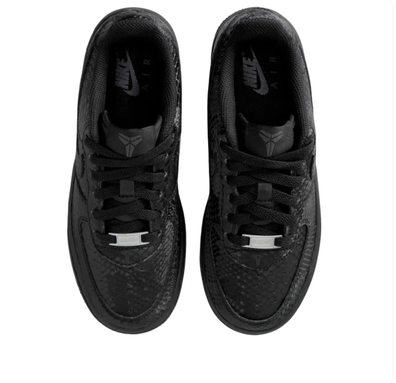 Nike Low-Top Sneakers - Black Snakeskin-Pattern with 8 & 24 Heel Details