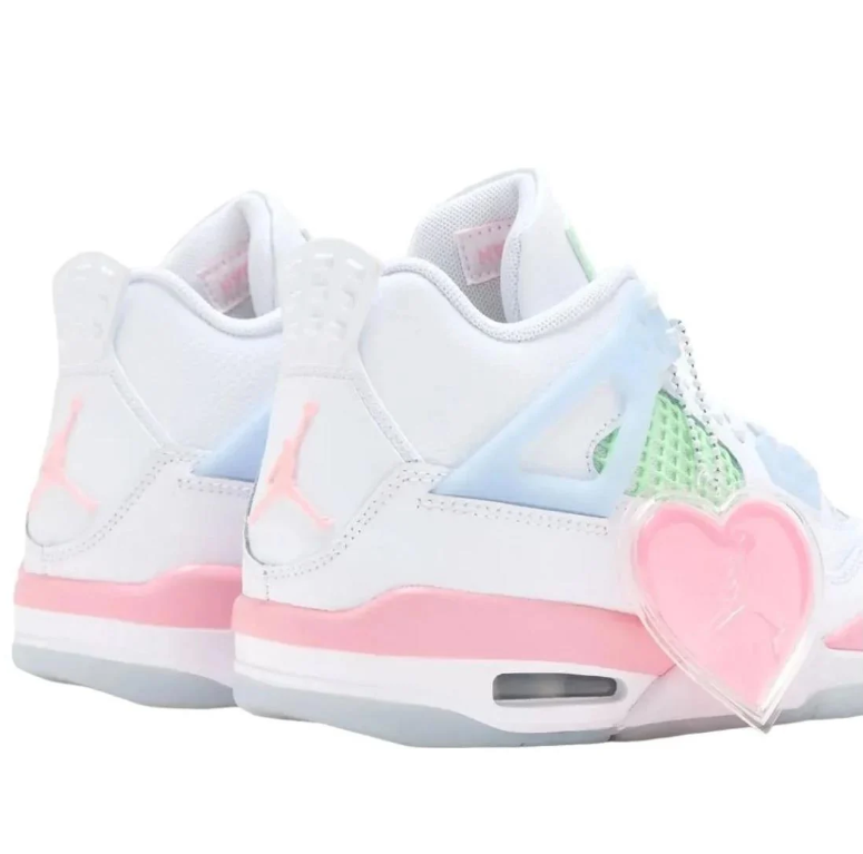 Air Jordan Sneakers - White with Pastel Pink, Mint & Blue Accents