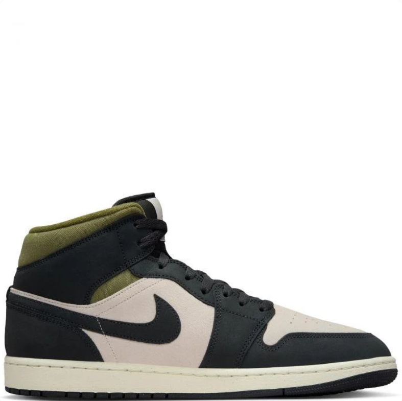 Air Jordan Mid-Top Sneakers - Black, Beige & Olive