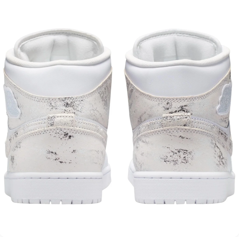 Air Jordan Mid-Top Sneakers - White with Silver-Tone Details