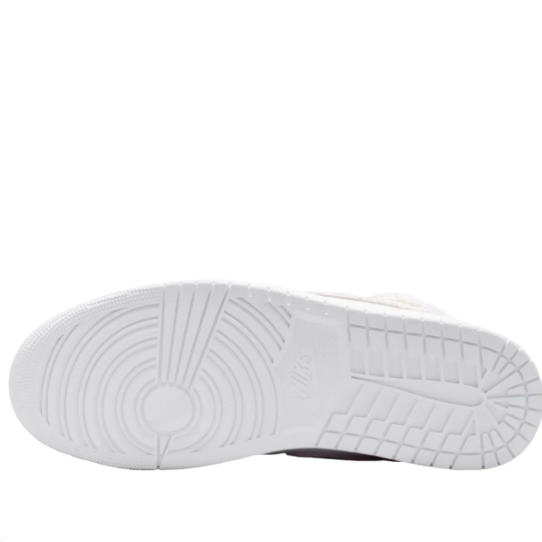 Air Jordan Mid-Top Sneakers - White with Silver-Tone Details