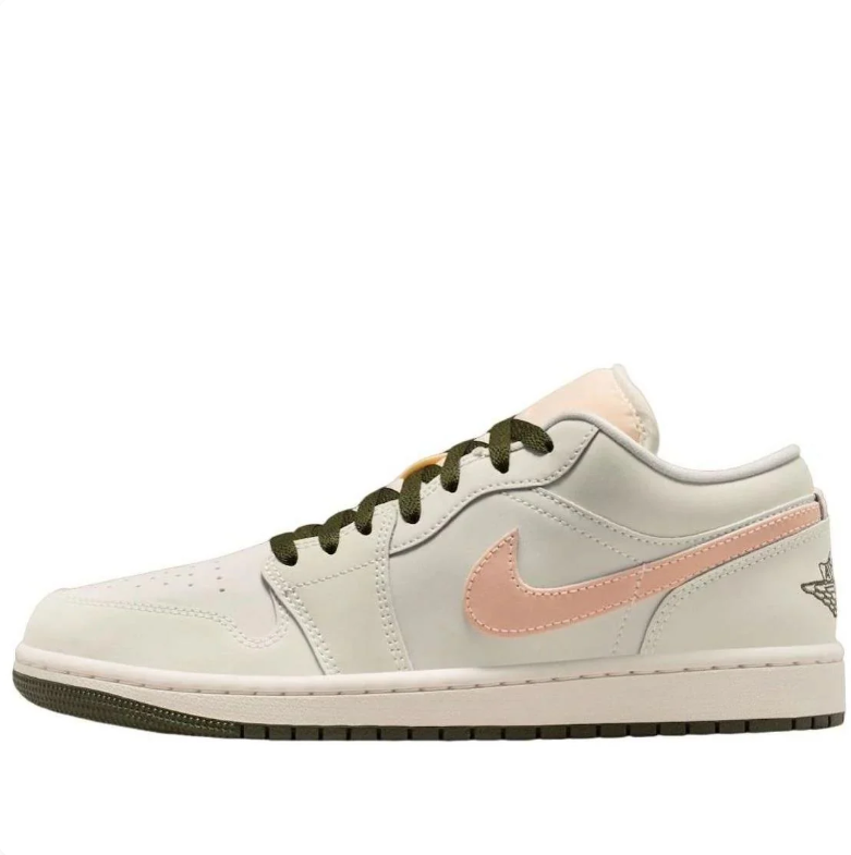 Air Jordan Low-Top Sneakers - Cream, Peach & Olive