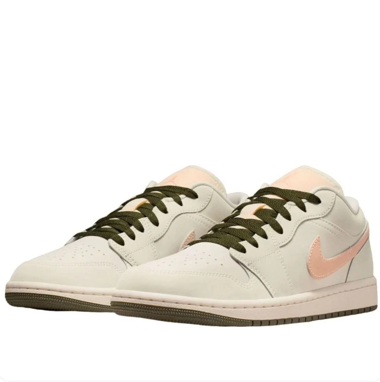 Air Jordan Low-Top Sneakers - Cream, Peach & Olive