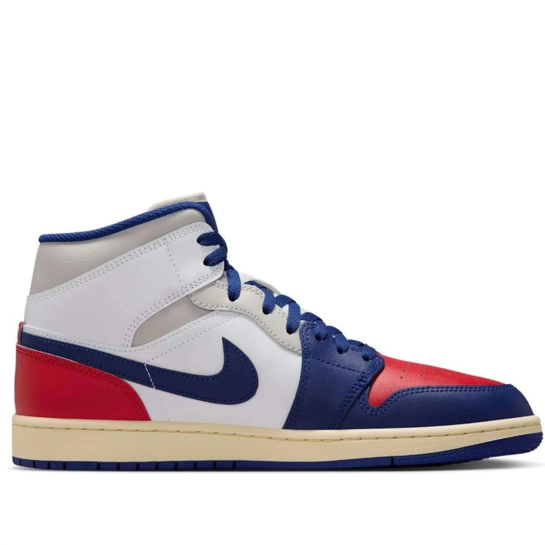Air Jordan Mid-Top Sneakers - White, Navy & Red