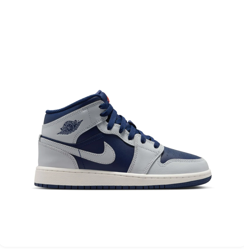 Air Jordan Mid-Top Sneakers - Navy & Light Grey