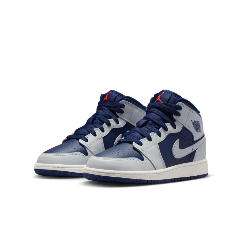 Air Jordan Mid-Top Sneakers - Navy & Light Grey