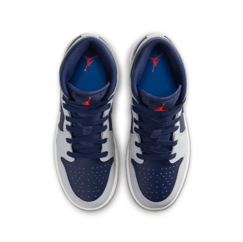 Air Jordan Mid-Top Sneakers - Navy & Light Grey