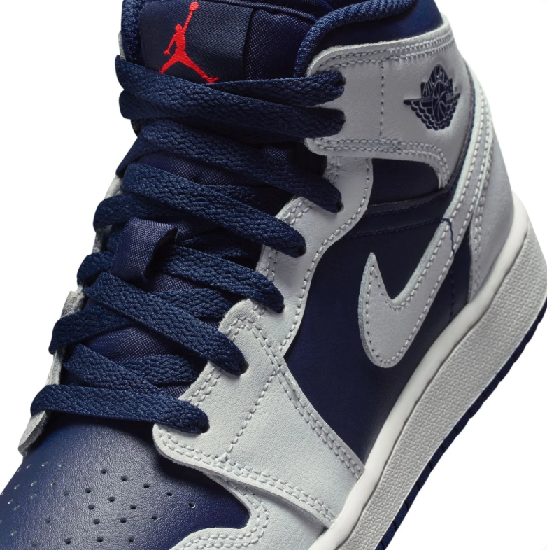 Air Jordan Mid-Top Sneakers - Navy & Light Grey