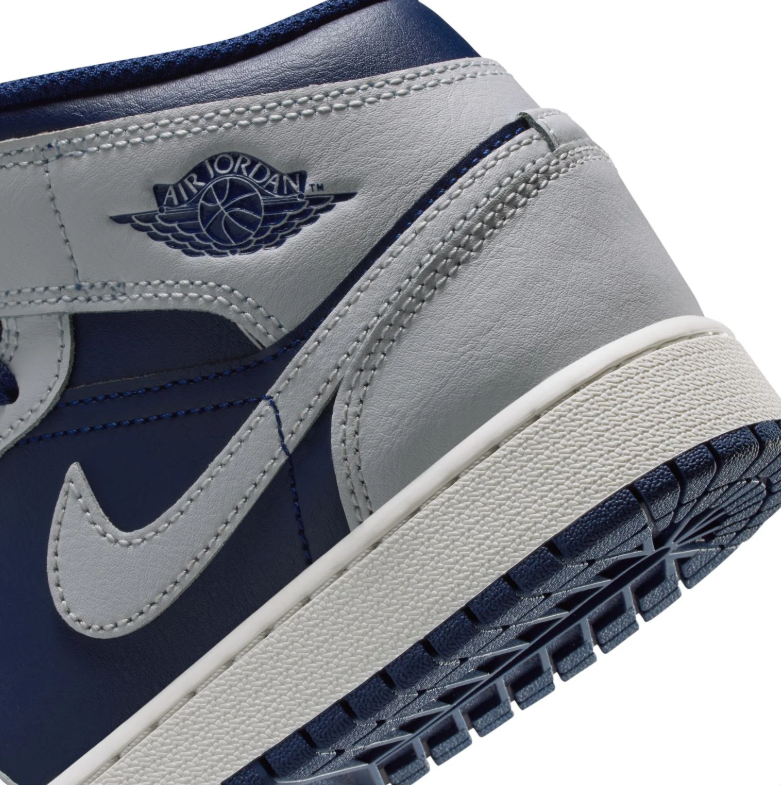 Air Jordan Mid-Top Sneakers - Navy & Light Grey