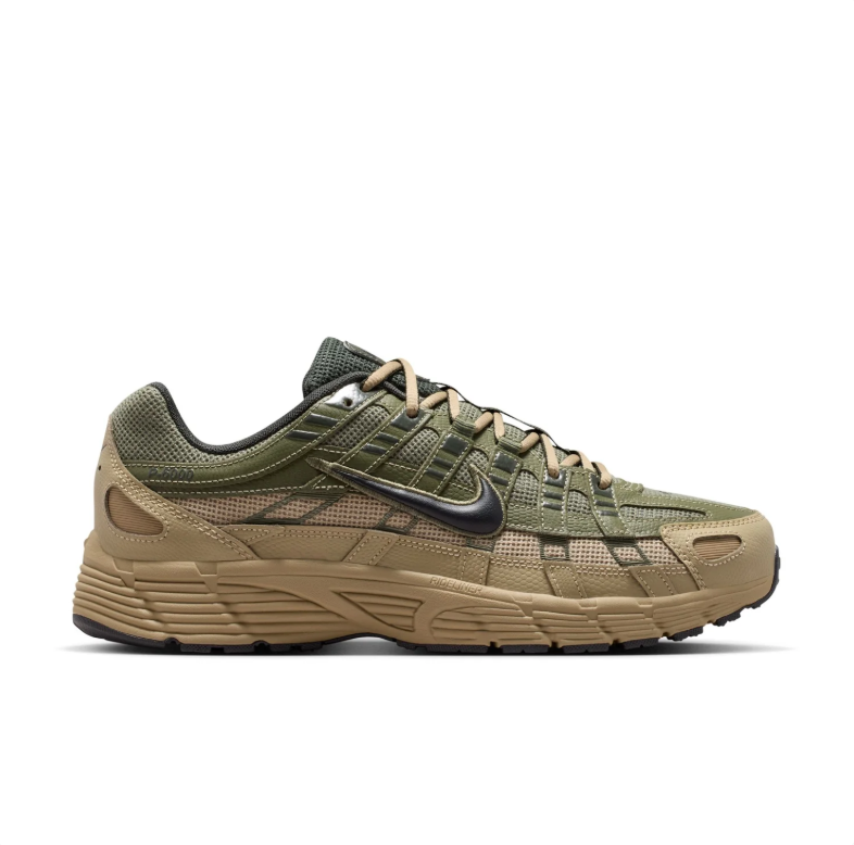 Nike Low-Top Sneakers - Olive Green & Tan with Black Swoosh